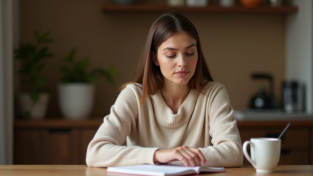 Portrait de femme dans son espace de réflexion personnel avec journal