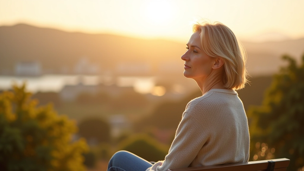 Personne en transition de vie regardant l'horizon avec confiance et sérénité